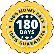 100% money back image with yellow background